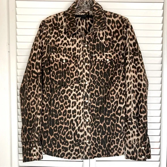 All Saints Leopard Print Button Down Shirt - Picture 7 of 11
